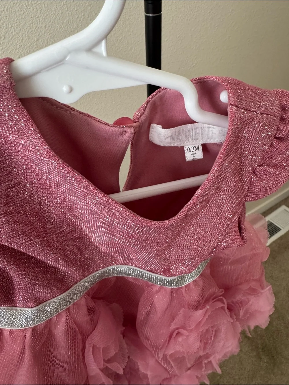 Baby Girl Pink Sparkle Tulle Rose Dress